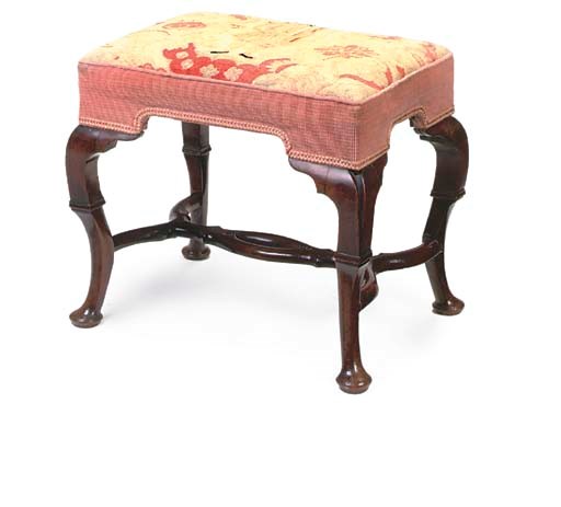 A GEORGE I WALNUT STOOL