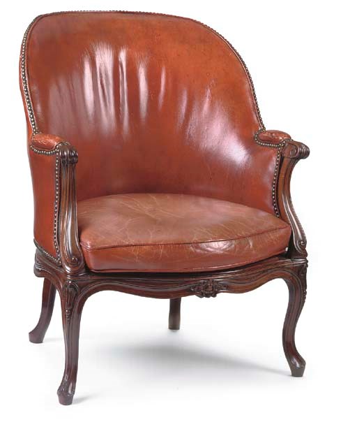 A GEORGE III MAHOGANY TUB BERGERE