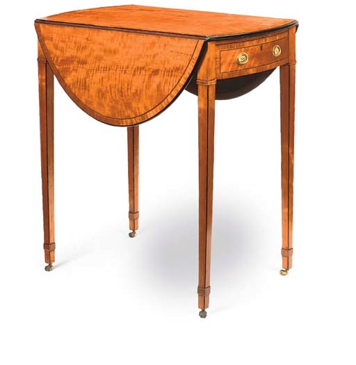 A GEORGE III SATINWOOD PEMBROKE TABLE
