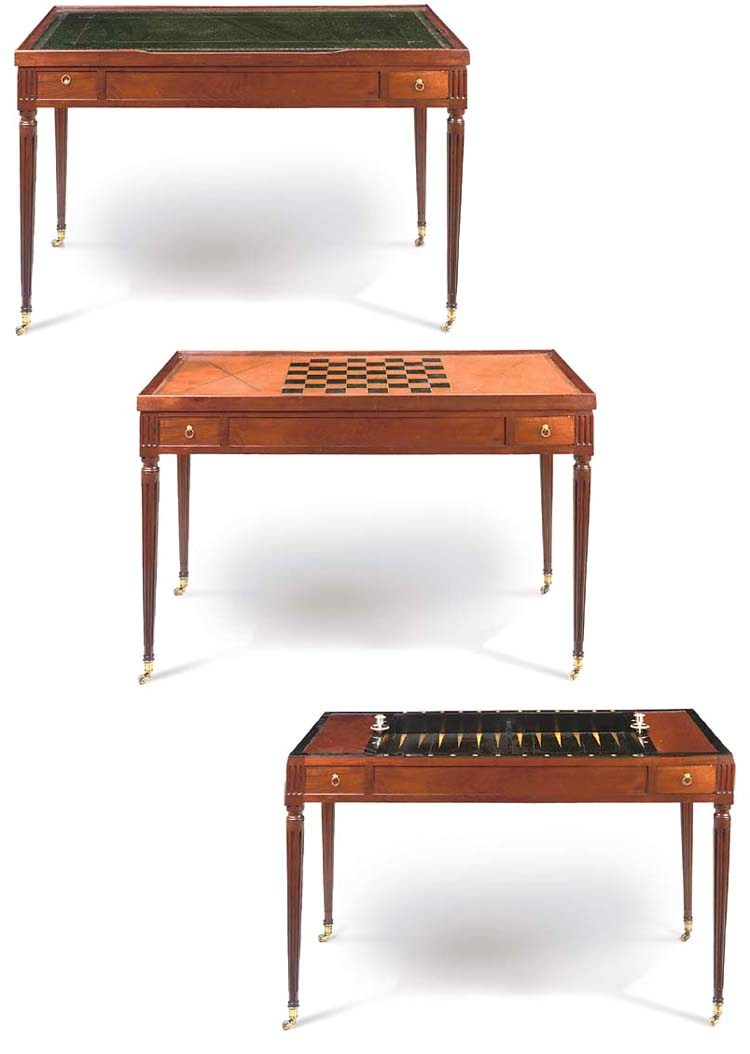 A LOUIS XVI MAHOGANY TRIC-TRAC TABLE