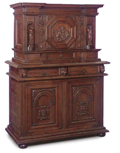 A FRENCH OAK BUFFET A DEUX CORPS