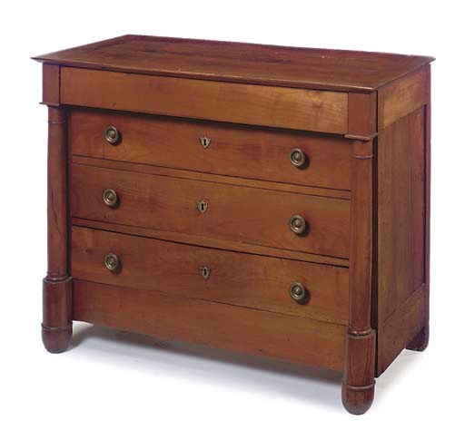 A FRENCH CHERRYWOOD CHEST OF DRAWERS