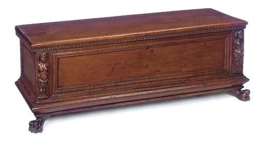 AN ITALIAN WALNUT CASSONE