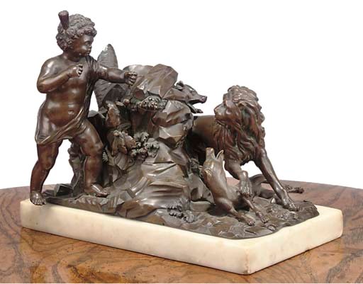 A GERMAN BRONZE HUNTING GROUP
