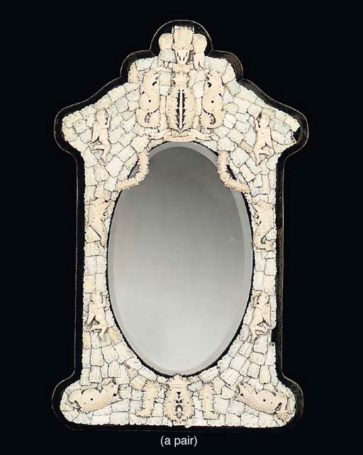 A PAIR OF DIEPPE MIRRORS