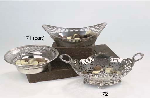 A Dutch silver breadbasket and salver