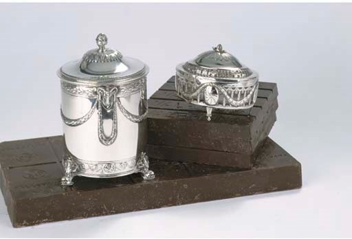 A German silver biscuit-box and an Austria-Hungarian silver sugar box