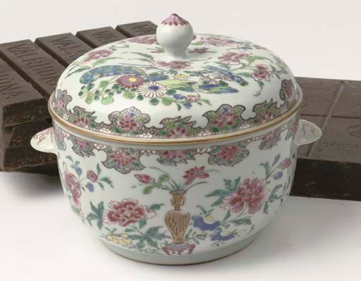 A Chinese famille rose tureen and cover
