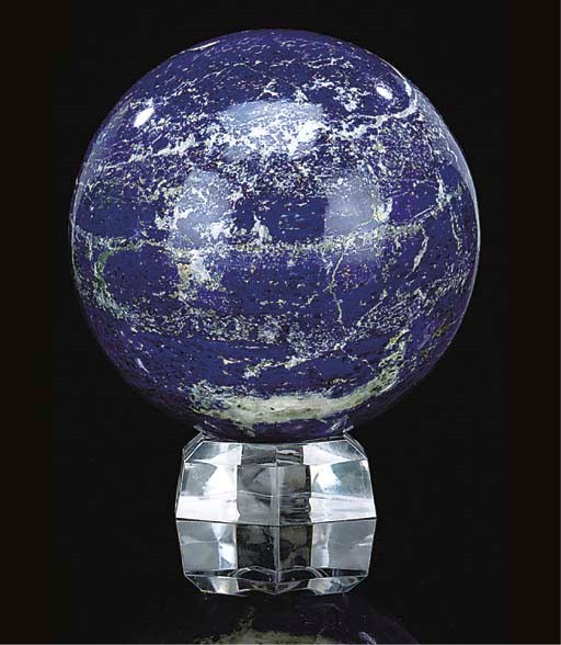 A lapis lazuli sphere,