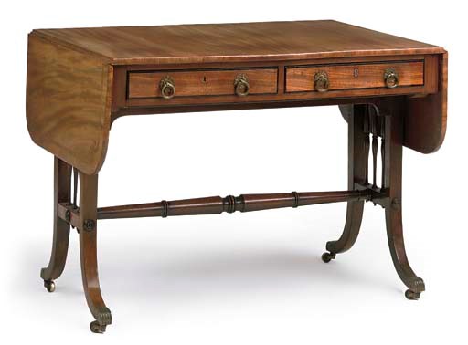 A MAHOGANY SOFA TABLE