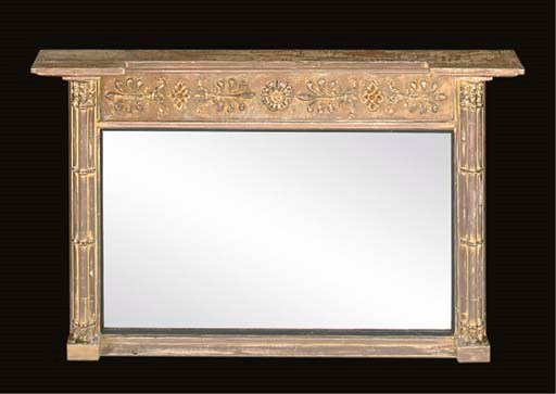 A GILTWOOD AND COMPOSITION MIRROR