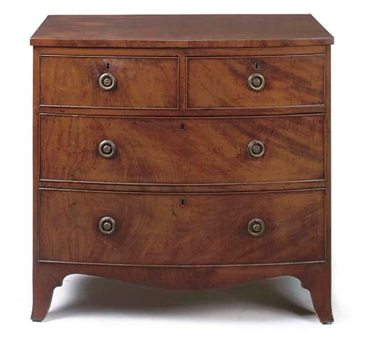 A REGENCY MAHOGANY BOWFRONT CHEST