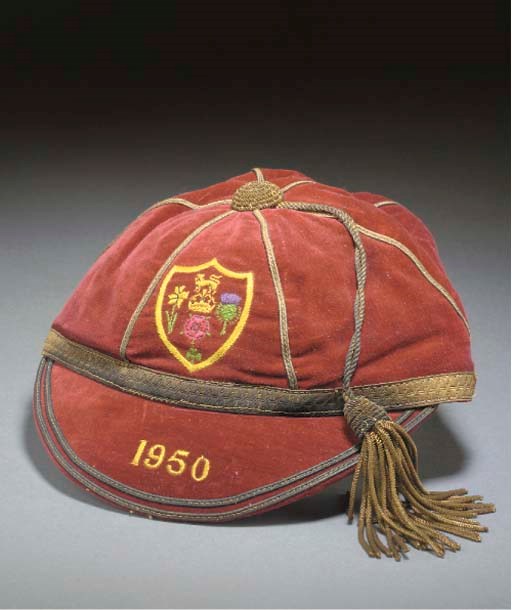 A MAROON BRITISH LIONS TOURING CAP 1950