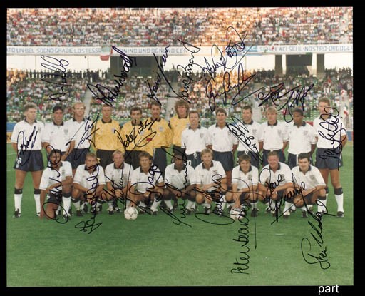 SIX SIGNED ENGLAND TEAM AND PLAYER PHOTOGRAPHS