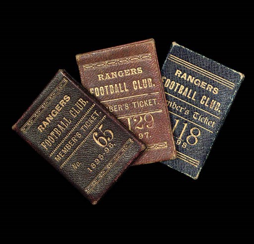 THREE RANGERS F.C. SEASON TICKET BOOKLETS