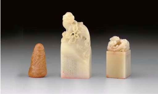 THREE SOAPSTONE SEALS
