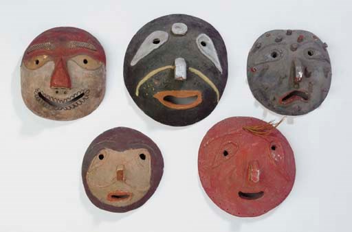 Five Carved-Gourd Masks