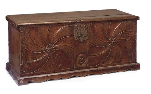 A SPANISH CHESTNUT AND WALNUT CHEST