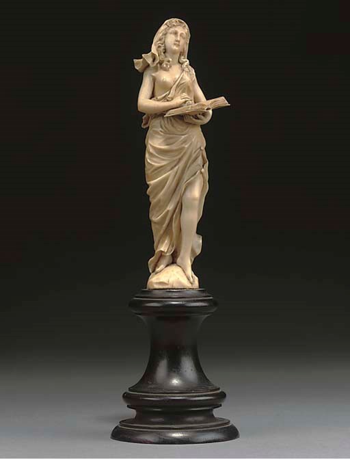 A FRENCH IVORY FIGURE OF A GIRL