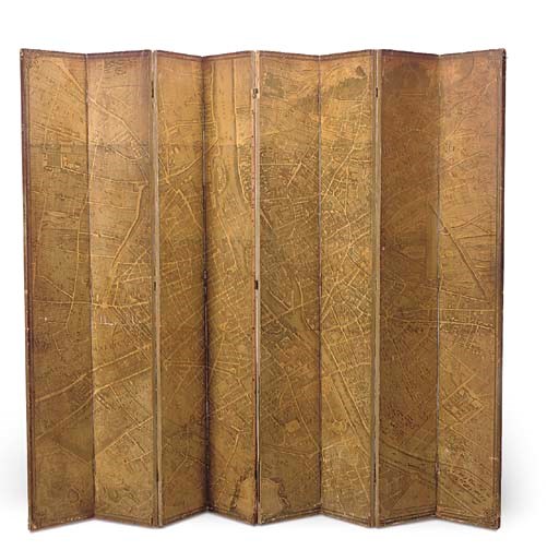 A PRINTED PAPER EIGHT LEAF SCREEN