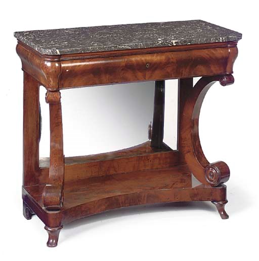 A LOUIS PHILIPPE MAHOGANY CONSOLE TABLE