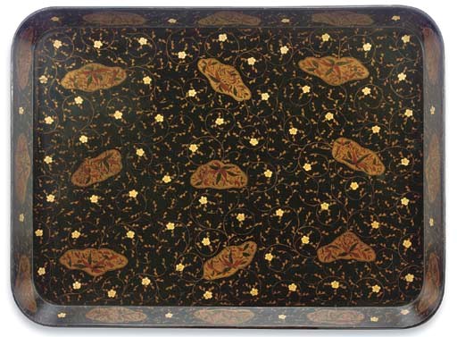 A REGENCY PAPIER MACHE TRAY