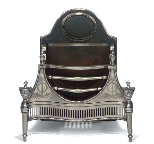 AN EDWARDIAN CAST-IRON FIREGRATE