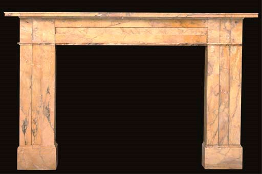 A SIENA MARBLE CHIMNEYPIECE