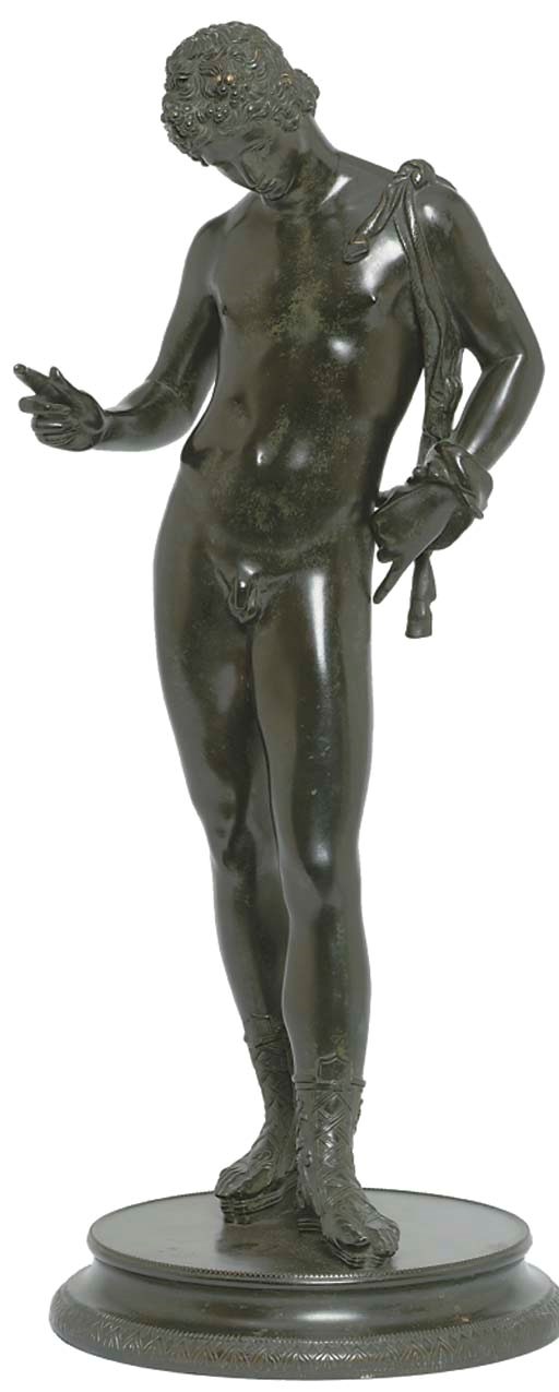 A NEOPOLITAN BRONZE FIGURE OF NARCISSUS