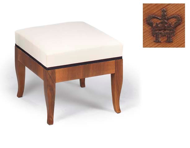 A SOUTH GERMAN WALNUT FOOT STOOL