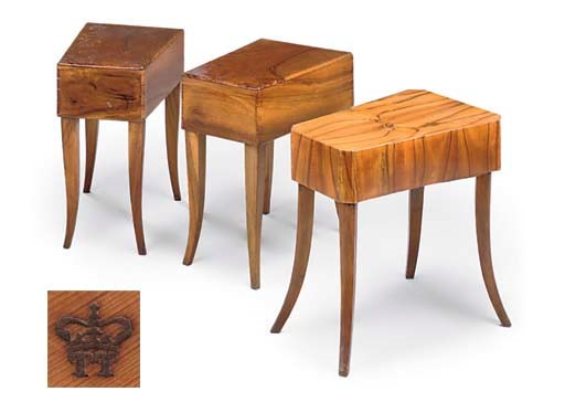 THREE SOUTH GERMAN WALNUT BIDETS