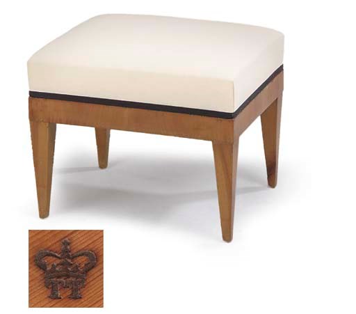 A GERMAN BIEDERMEIER CHERRY-WOOD STOOL