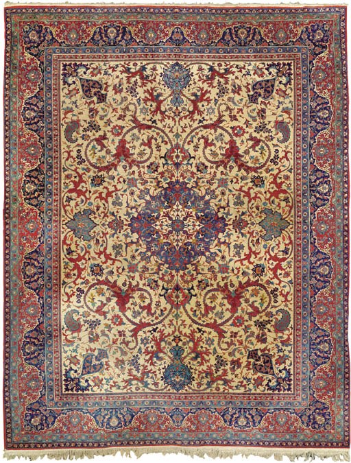 A PART-SILK ISFAHAN CARPET