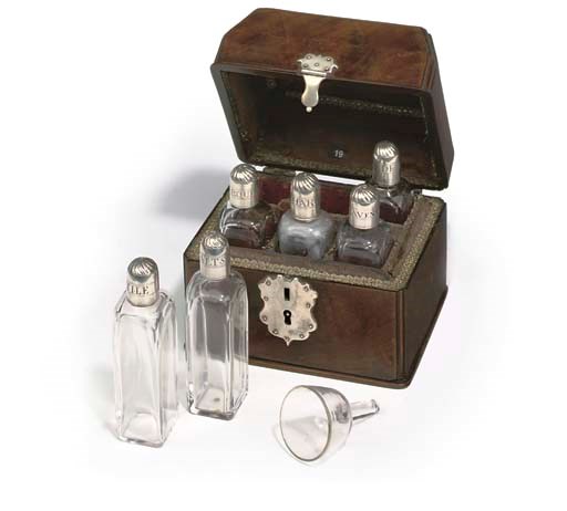 A fine mid 18th-Century small English mahogany chest with silver fittings,