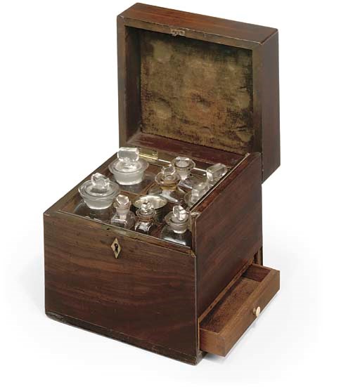 A mid 18th-Century English mahogany domestic chest with secret drawer,