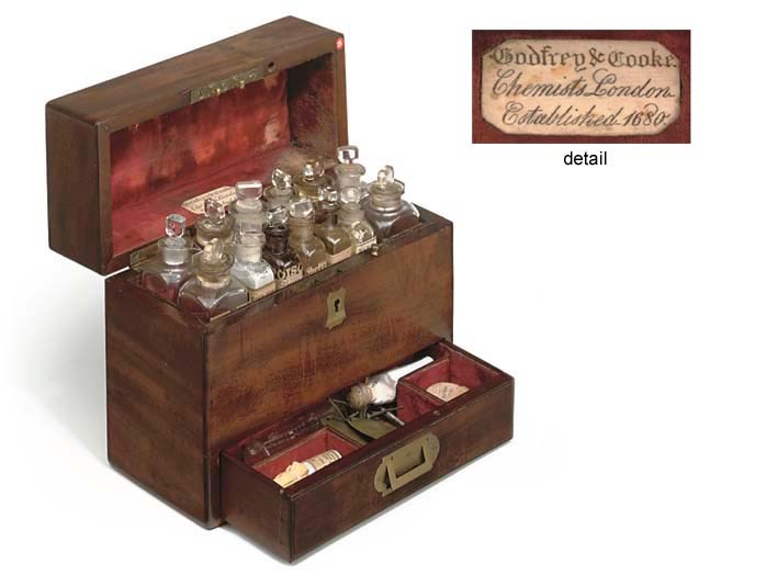 A good small Victorian mahogany domestic medicine chest,