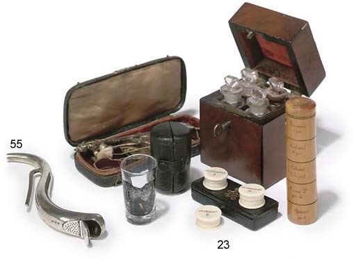 A Victorian black leather pill case,