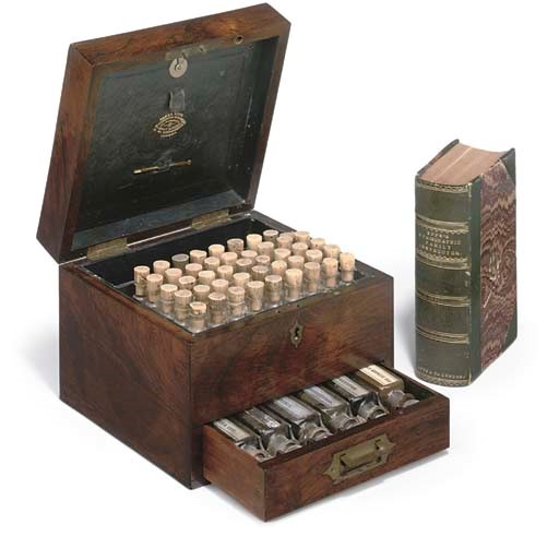 A mid 19th-Century English rosewood homoeopathic medicine chest,