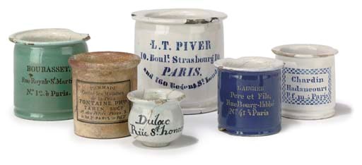 A collection of twenty-one 19th-Century French faience perfume/ointment-pots,
