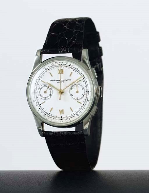 VACHERON CONSTANTIN. A RARE STAINLESS STEEL CHRONOGRAPH WRISTWATCH