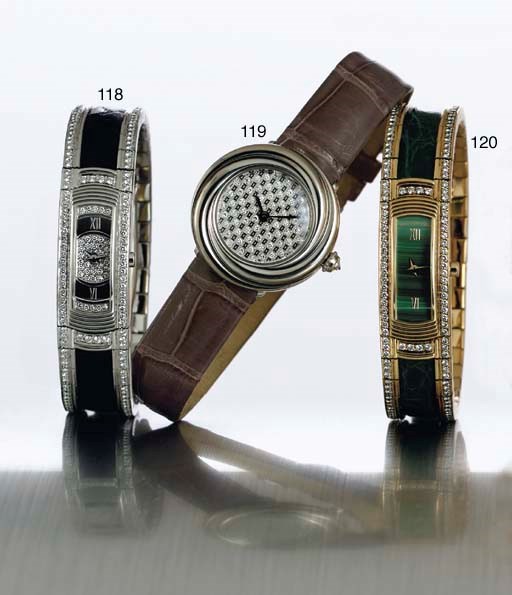 CARTIER. A LADY'S 18K WHITE GOLD AND DIAMOND WRISTWATCH