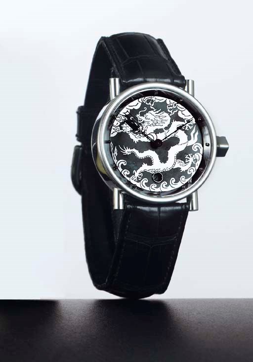 ALAIN SILBERSTEIN. A LIMITED EDITION STAINLESS STEEL AUTOMATIC WRISTWATCH WITH ENAMEL DIAL, CENTER SECONDS AND DATE