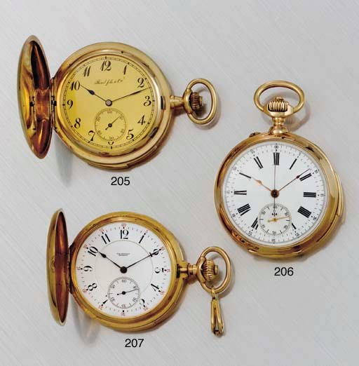 C.H. MEYLAN. AN 18K GOLD HUNTER CASE MINUTE REPEATING KEYLESS LEVER POCKET WATCH