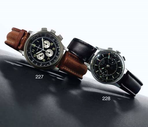 EBERHARD.  A STAINLESS STEEL CHRONOGRAPH WRISTWATCH