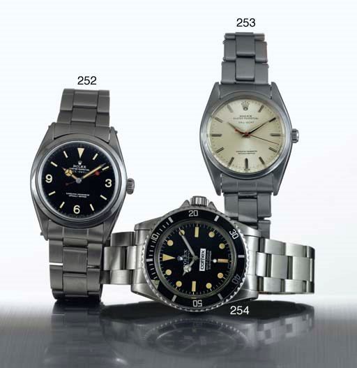 ROLEX. A RARE STAINLESS STEEL AUTOMATIC WRISTWATCH WITH JUMP SECONDS AND BRACELET