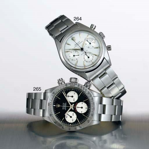 ROLEX. A RARE STAINLESS STEEL CHRONOGRAPH WRISTWATCH WITH BRACELET