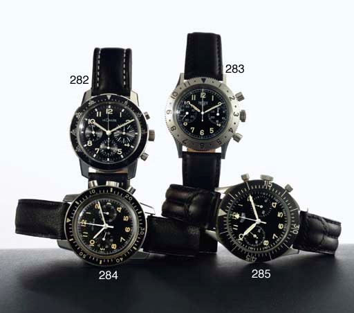LECOULTRE. A STAINLESS STEEL CHRONOGRAPH WRISTWATCH