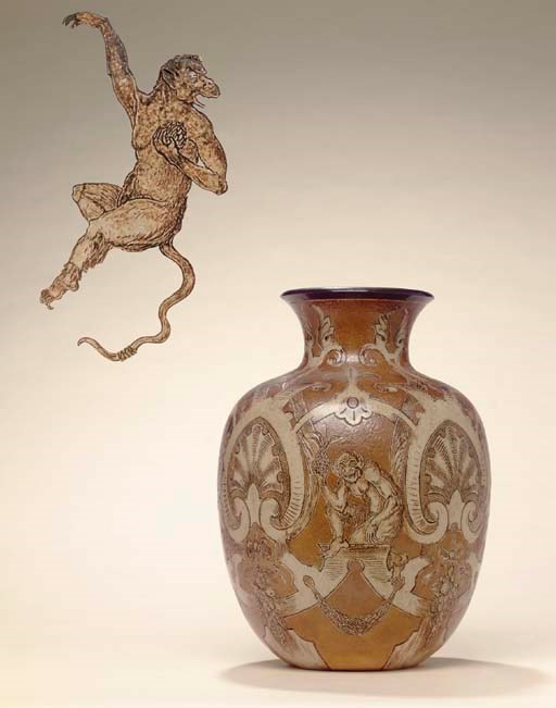 A MARTIN BROTHERS STONEWARE VASE