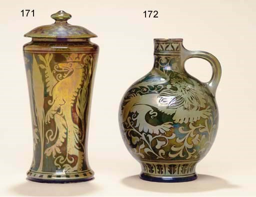 A PILKINGTON'S ROYAL LANCASTRIAN POTTERY VASE AND COVER