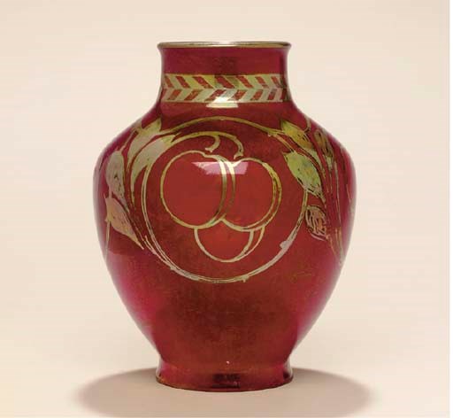 A PILKINGTON'S ROYAL LANCASTRIAN RUBY-LUSTRED POTTERY VASE